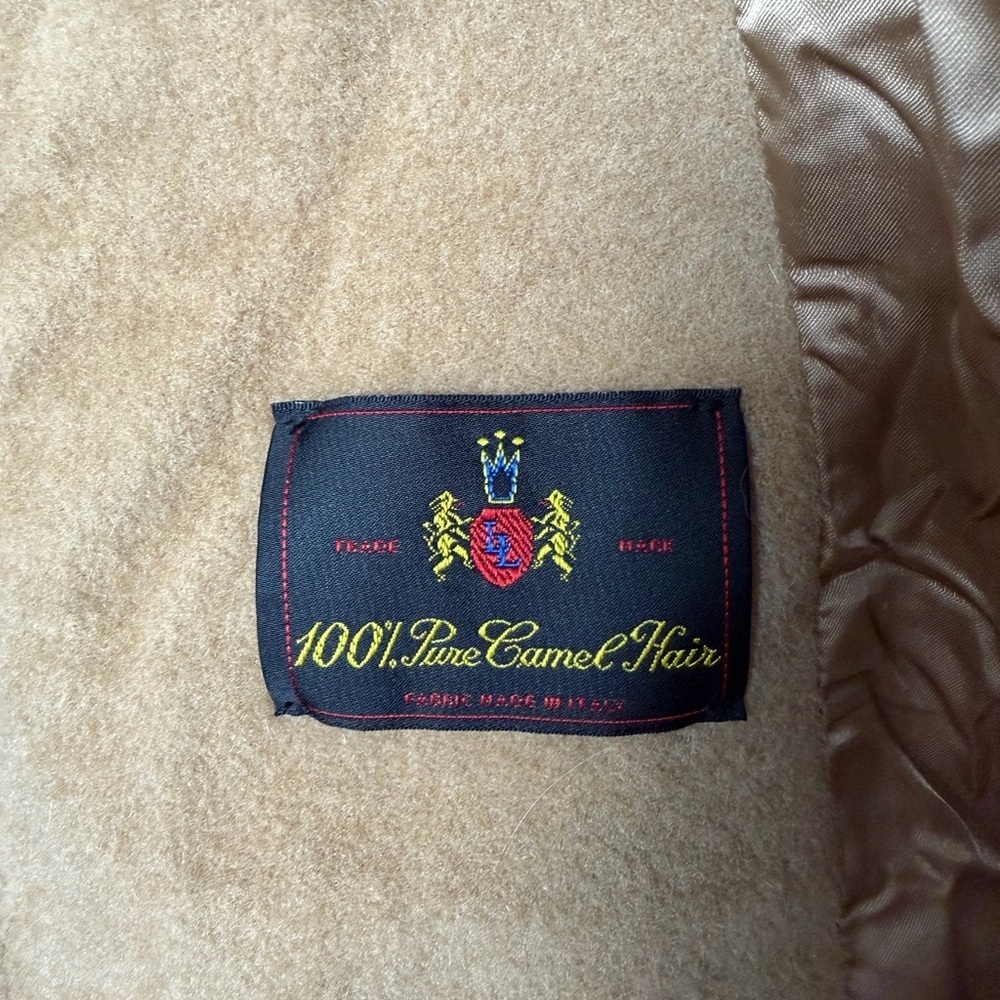 Vintage Larry Levine 100% Camel Hair Coat Women’s 4 US 10 Italy Fabric - Picture 4 of 8